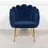 Arriba Scalloped Occasional Chair - Blue, Velvet