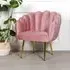 Arriba Scalloped Occasional Chair - Pink, Velvet