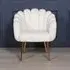 Arriba Scalloped Occasional Chair - White, Velvet