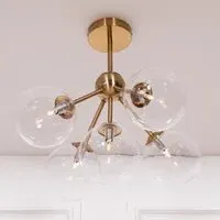 Arriba Sputnik 5 Arm Ball Ceiling Light - Gold