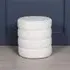 Beehive Round Stool - White, Boucle Fabric