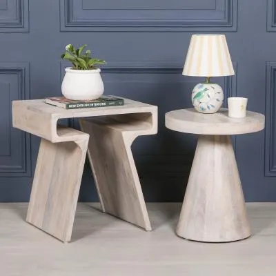 Blanchie Occasional Side Table - Mango Wood