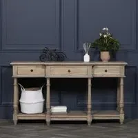 Breakfront 3 Drawer Console Table - White Cedar