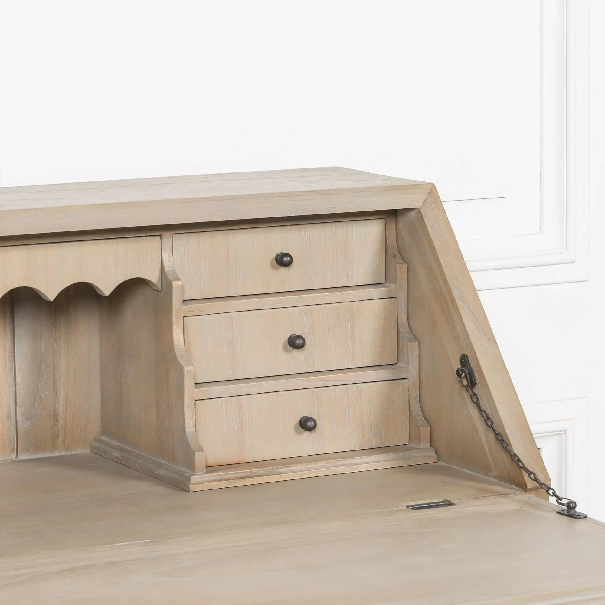 Bureau Rustic Wood Desk - Rustic
