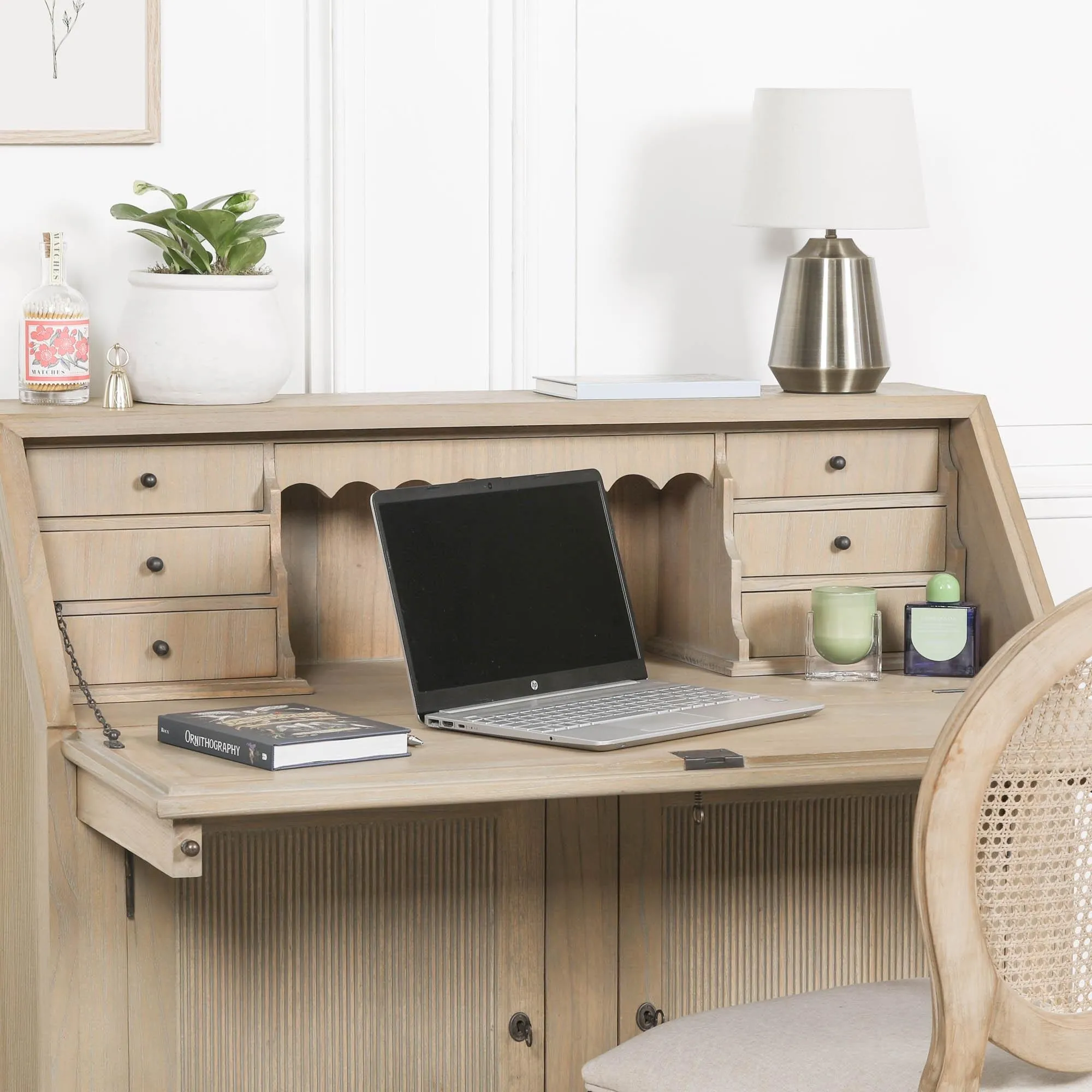 Bureau Rustic Wood Desk - Rustic