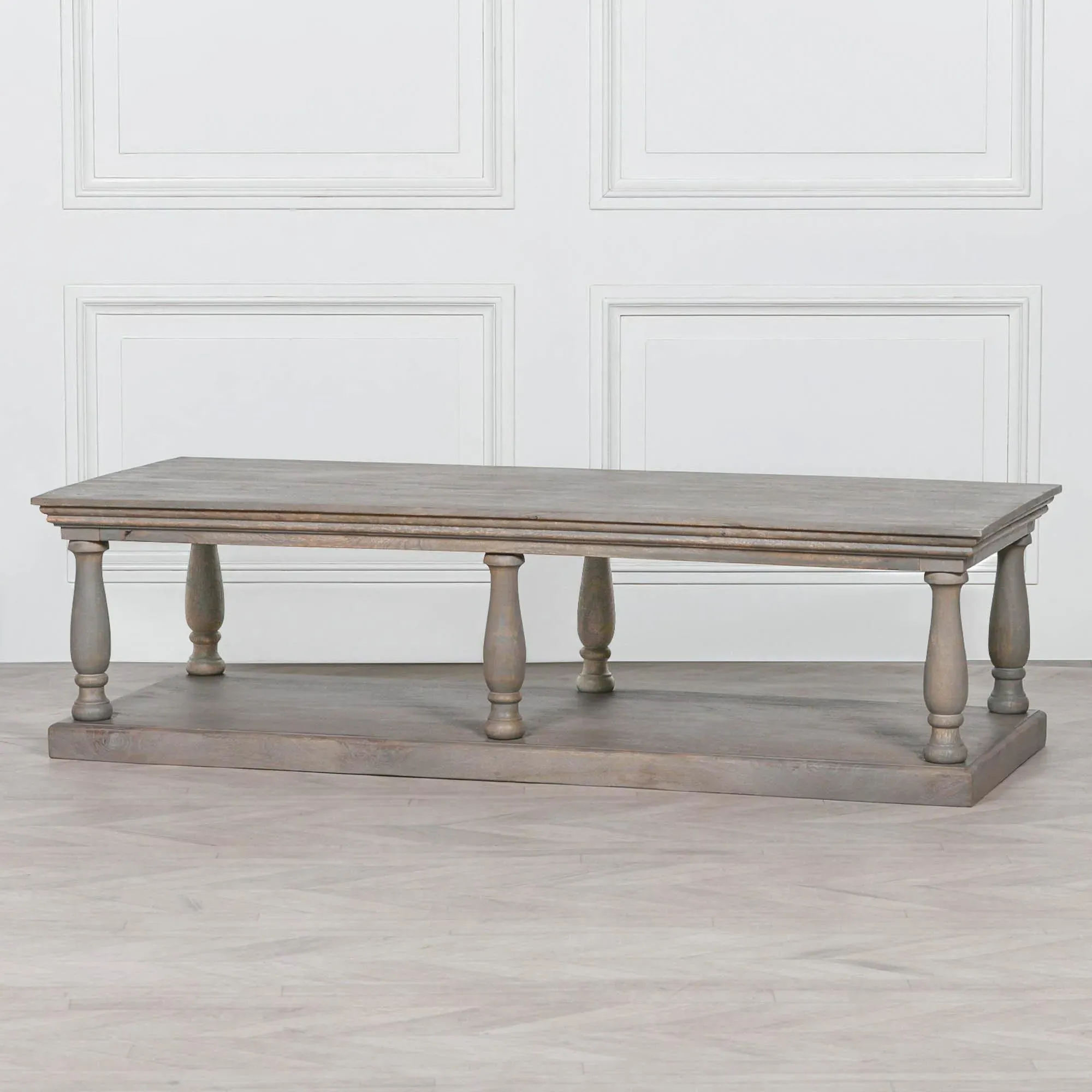 Column 6-Legged Large Coffee Table - Mango Wood