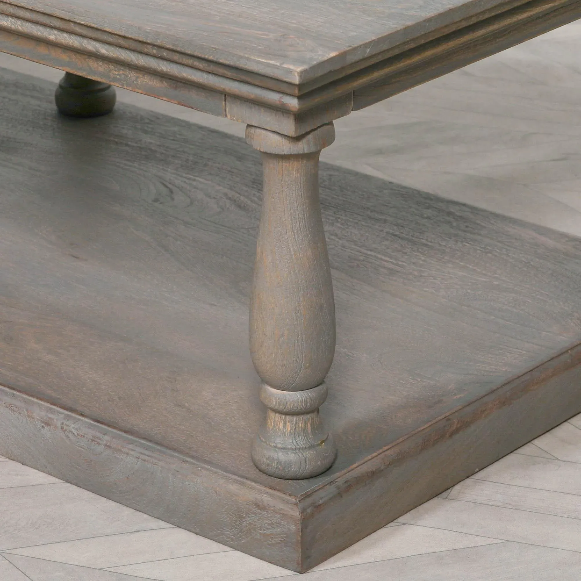 Column 6-Legged Large Coffee Table - Mango Wood
