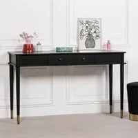 Console Table with Drawer - Black, Mahogany Wood