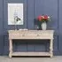 Console Table with Drawer - Vintage Brass, Acacia Wood