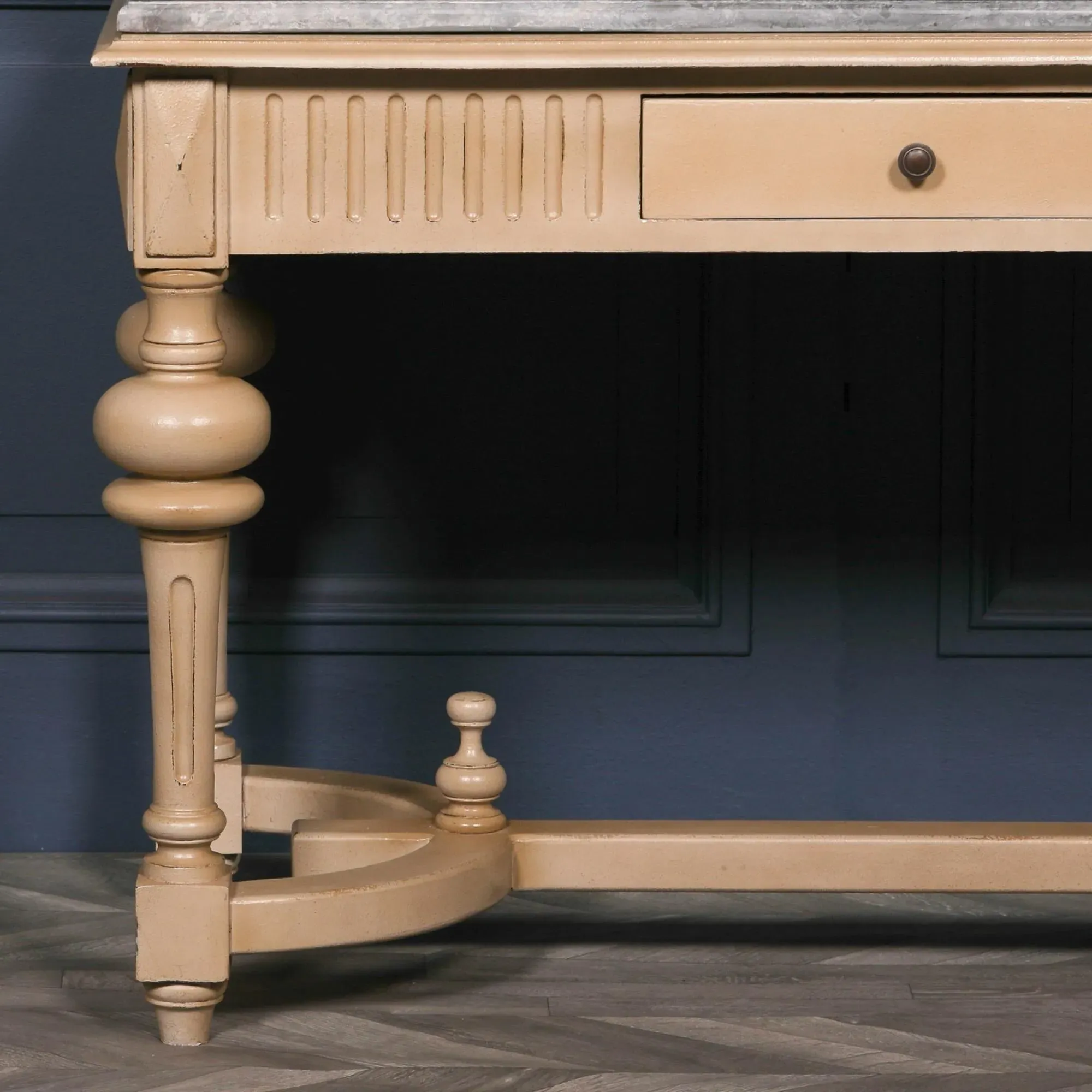 Console Table with Drawer - Wood, Stone Top