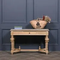 Console Table with Drawer - Wood, Stone Top