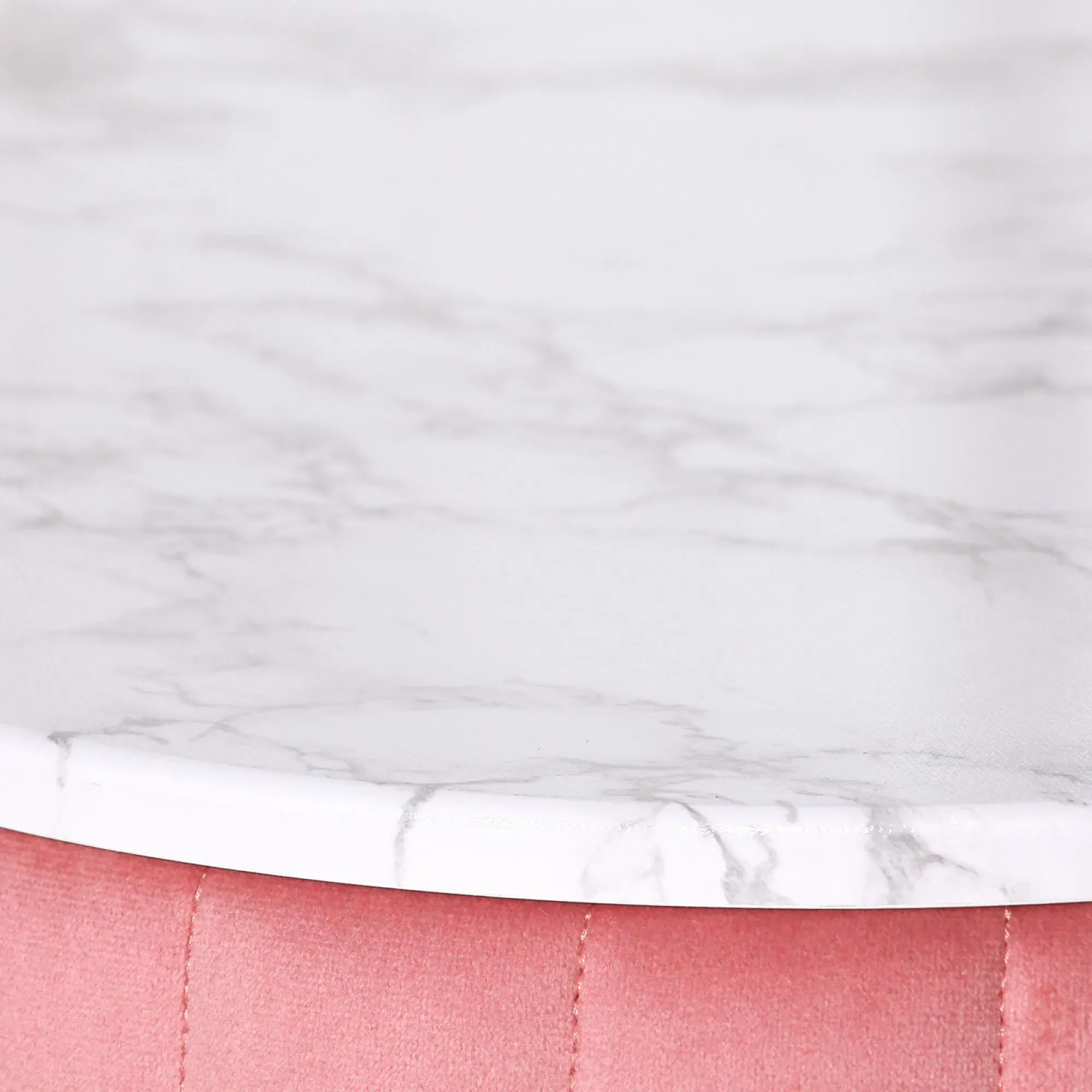 Curved 1 Drawer Dressing Table - Pink, Velvet