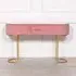Curved 1 Drawer Dressing Table - Pink, Velvet