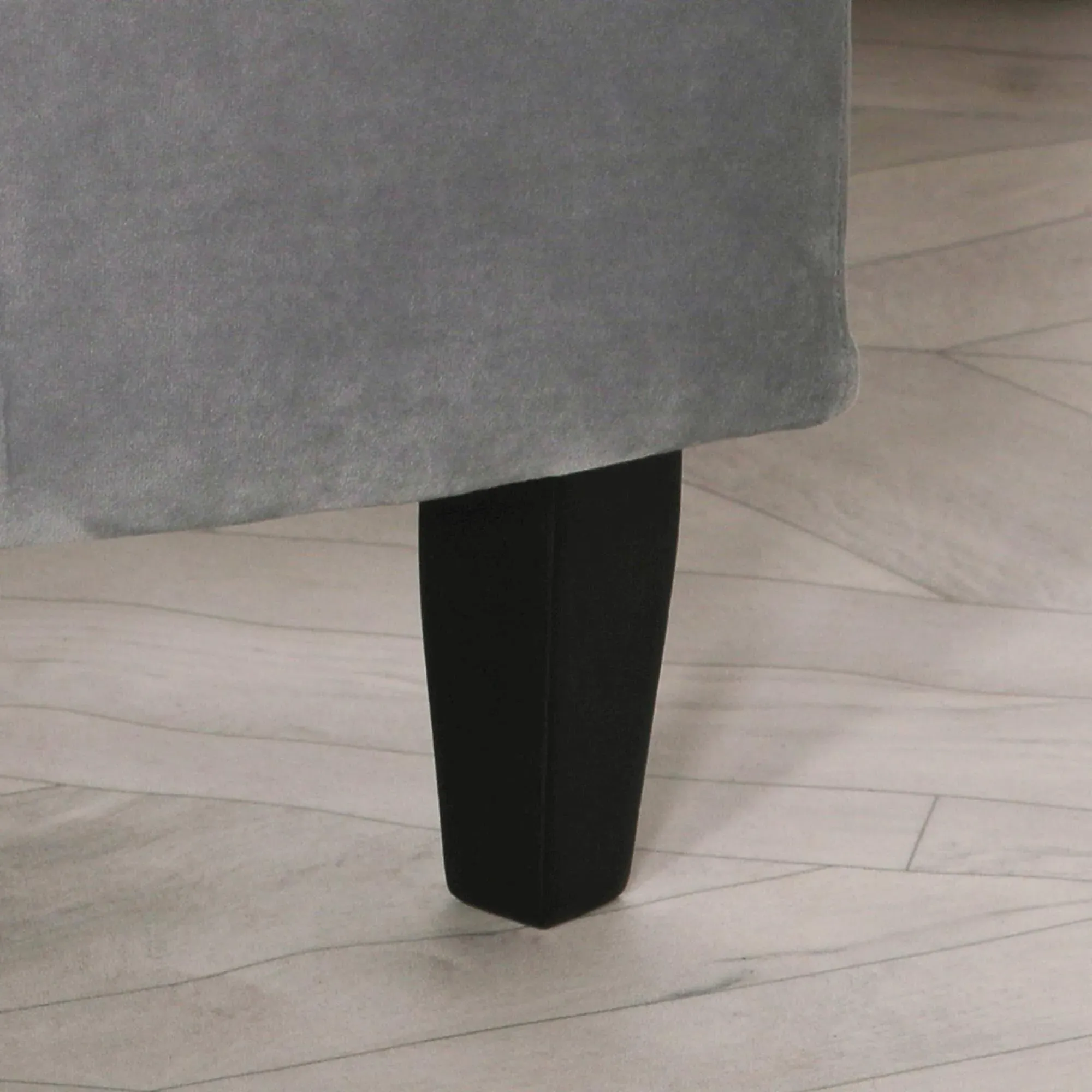 Curved Storage Ottoman Bench - Grey, Velvet