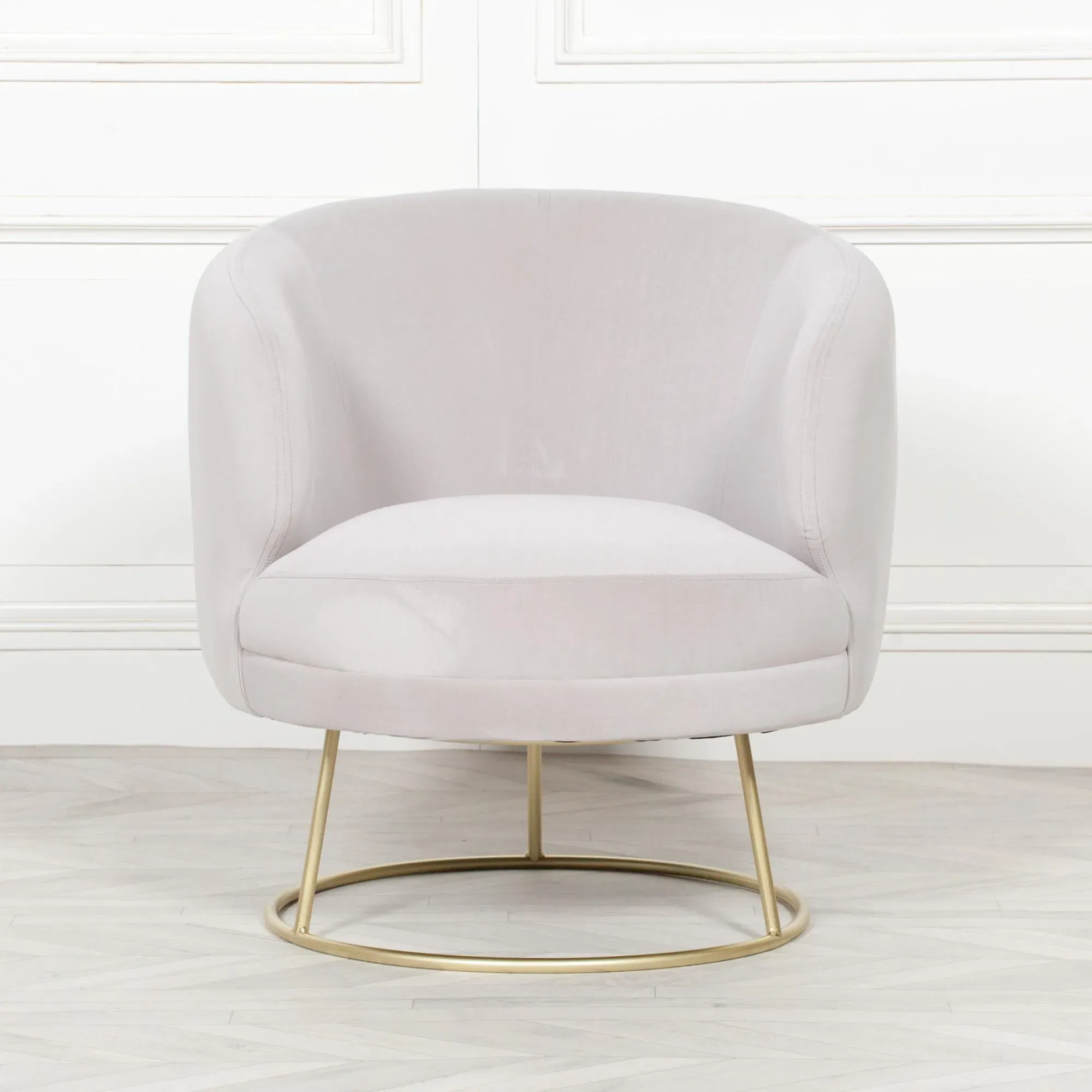 Deco Accent Chair - Light Grey, Velvet
