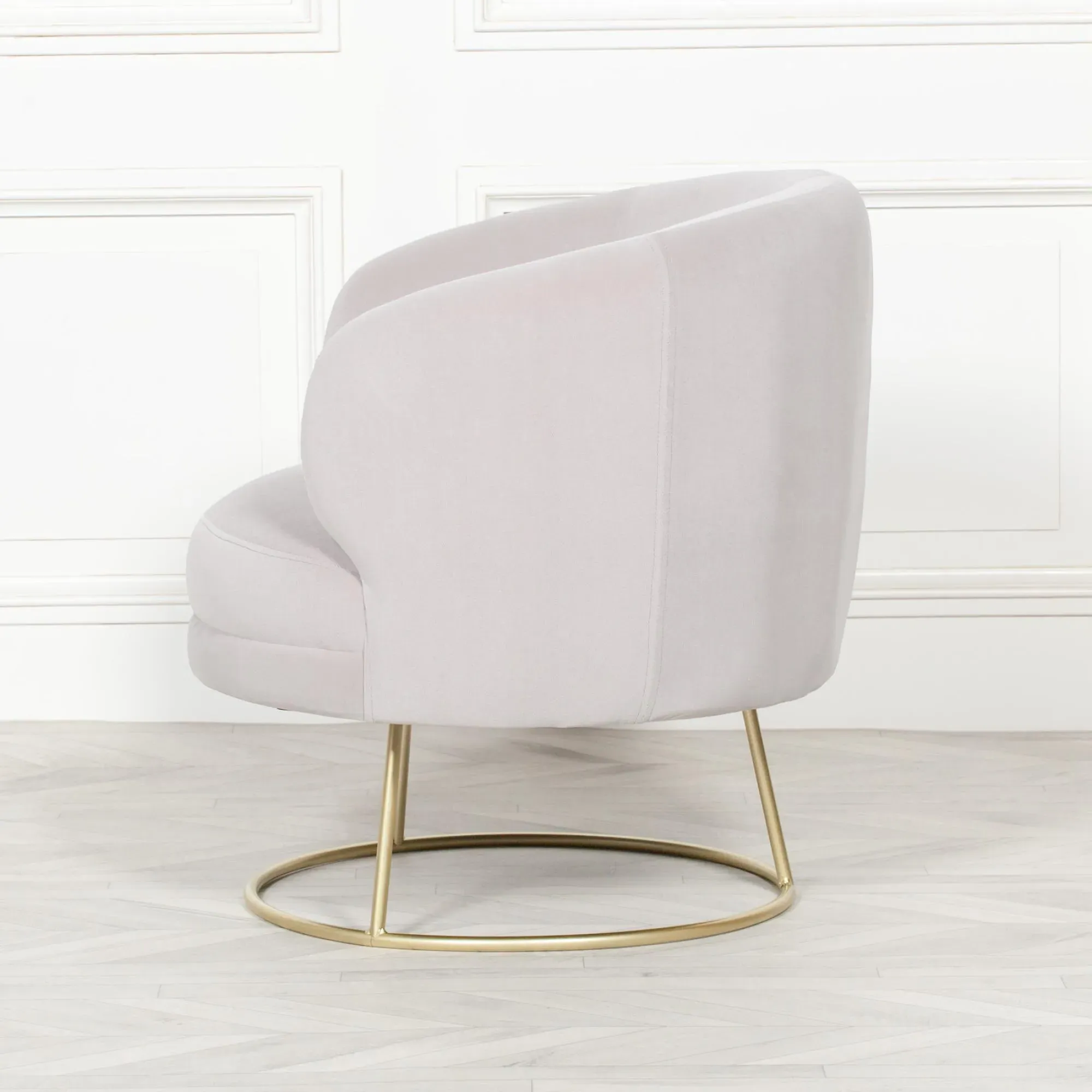 Deco Accent Chair - Light Grey, Velvet