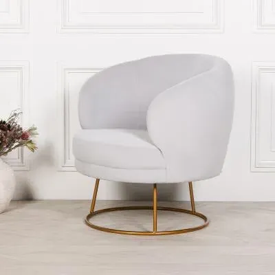 Deco Accent Chair - Light Grey, Velvet image