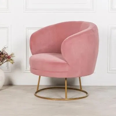 Deco Accent Chair - Pink, Velvet