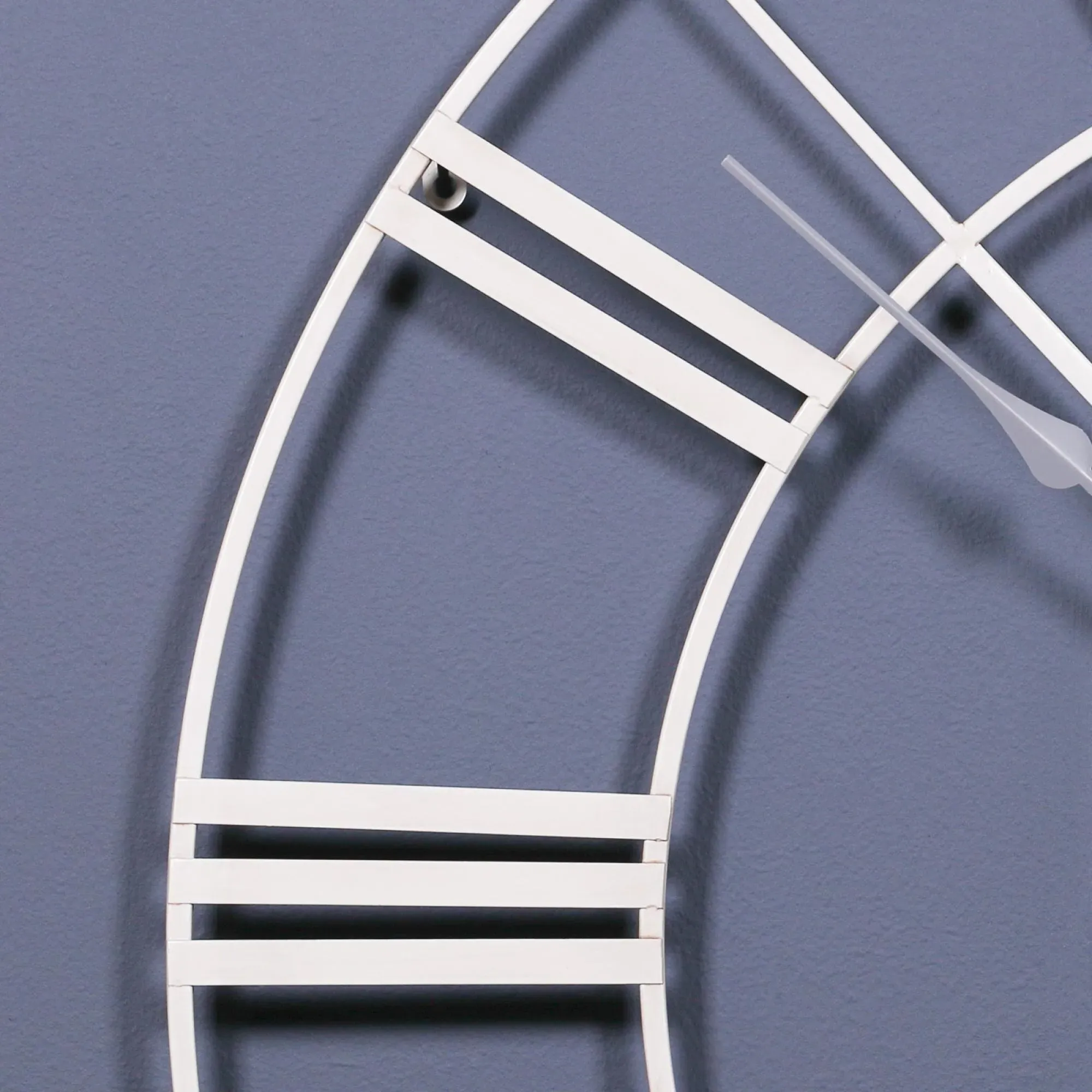 Distressed Round Wall Clock - Cream, Metal