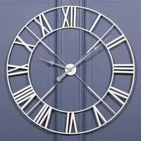 Distressed Round Wall Clock - Cream, Metal