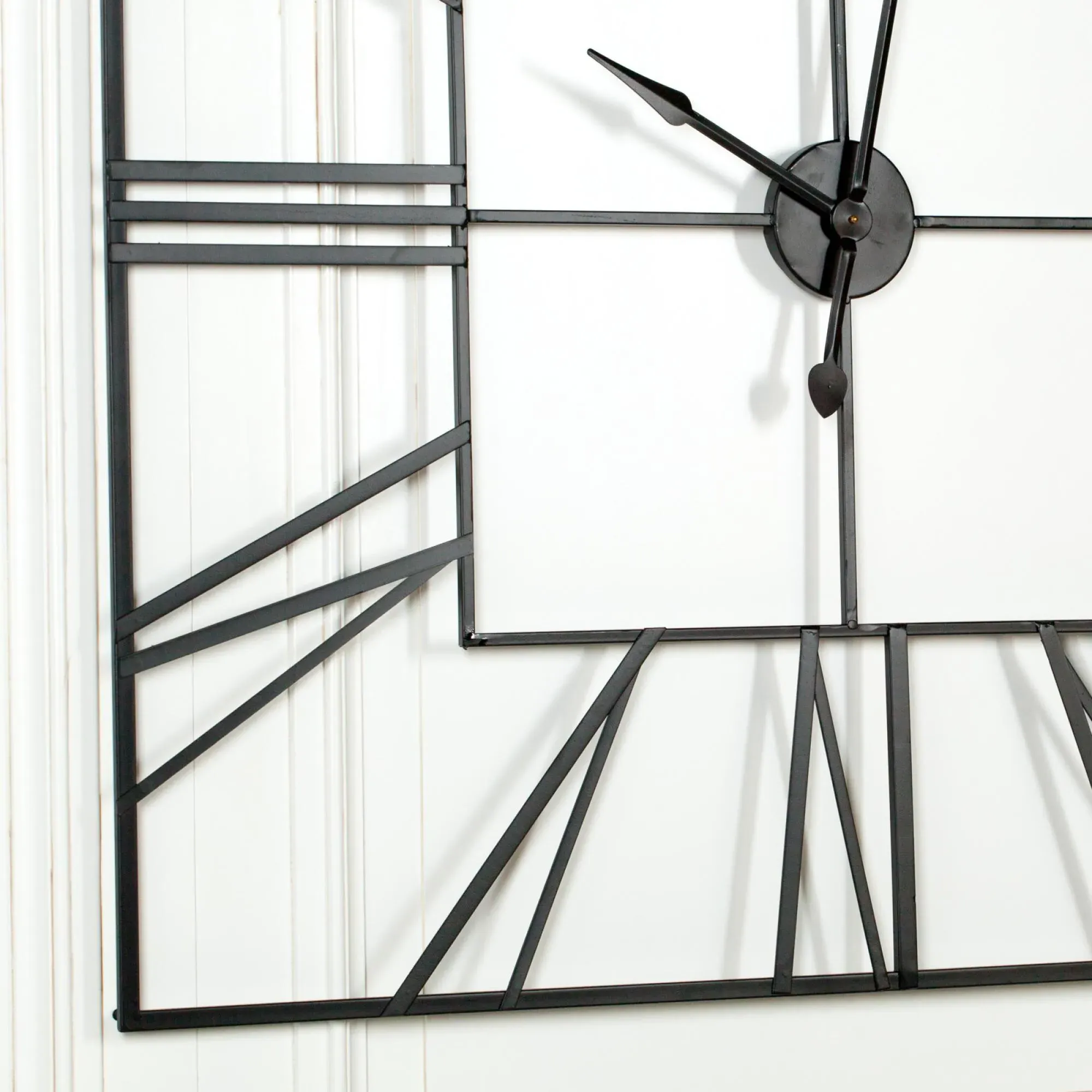 Extra Large Square Wall Clock - Black, Metal