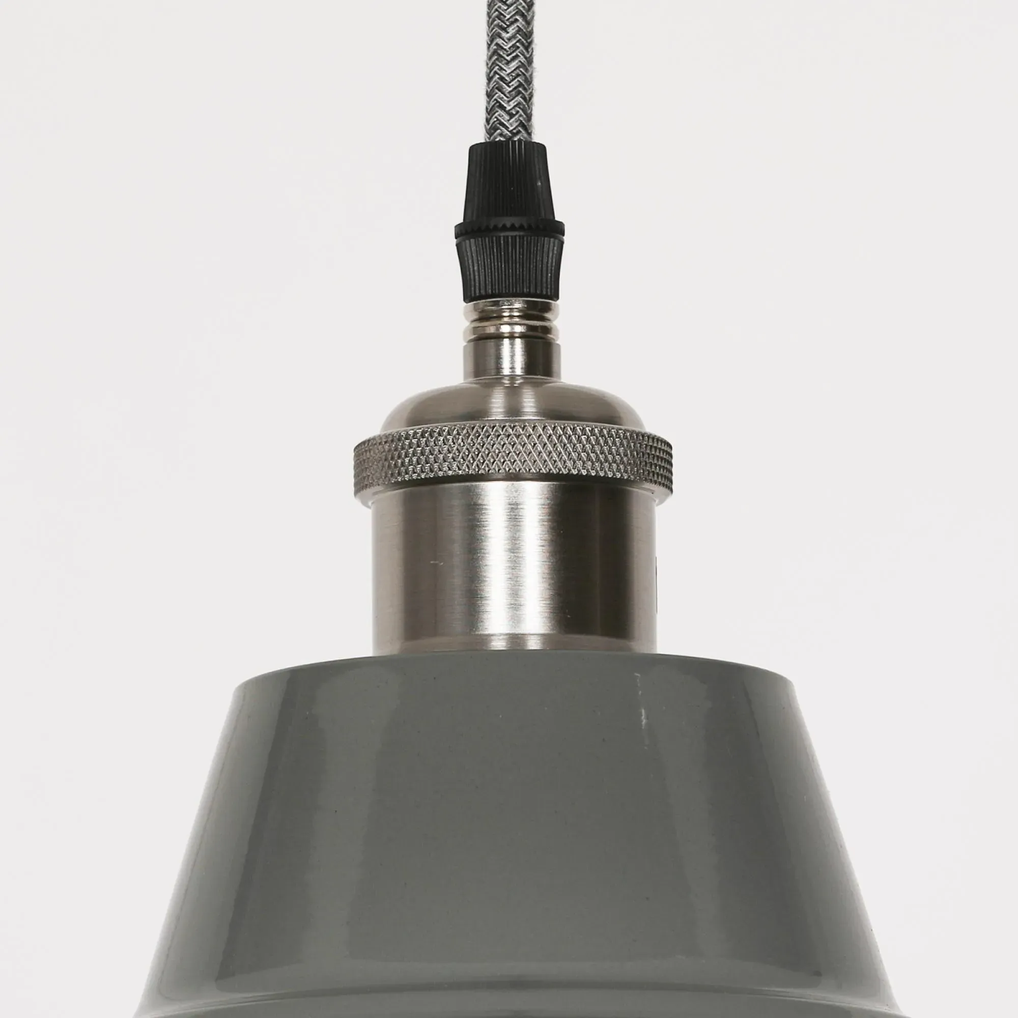 Factory 46cm Pendant Light - Grey, Metal