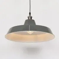 Factory 46cm Pendant Light - Grey, Metal
