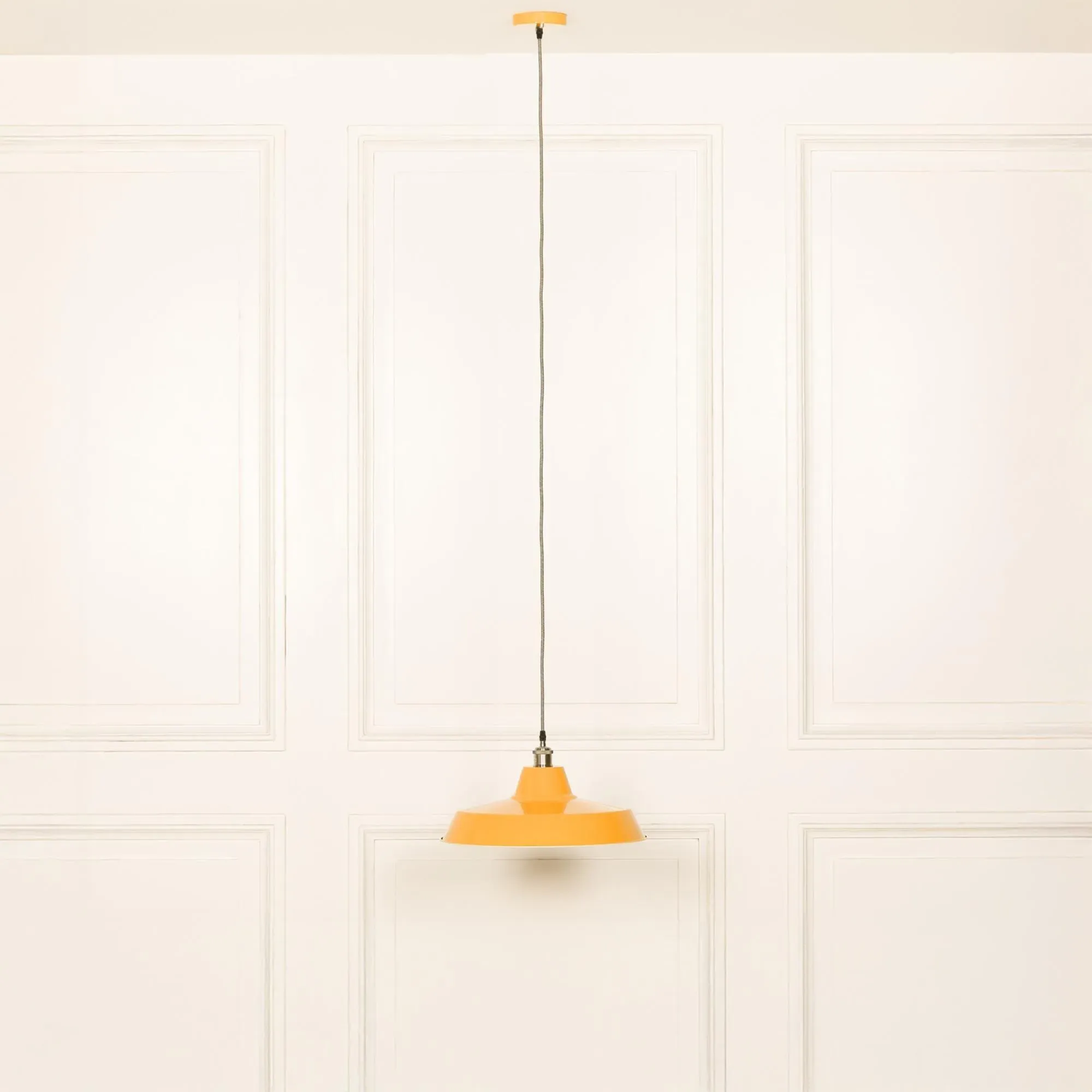 Factory 46cm Pendant Light - Mustard Yellow, Metal