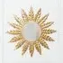 Flower Round Metal Wall Mirror - Gold