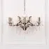 French 6 Branch Shallow Cut Glass Chandelier - Antique Gold
