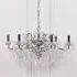 French 6 Branch Shallow Cut Glass Chandelier - Chrome