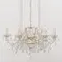 French 6 Branch Shallow Cut Glass Chandelier - Cream