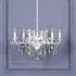 French 6 Branch Shallow Cut Glass Chandelier - White