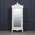 French Carved 1 Door Mirror Armoire Wardrobe - White
