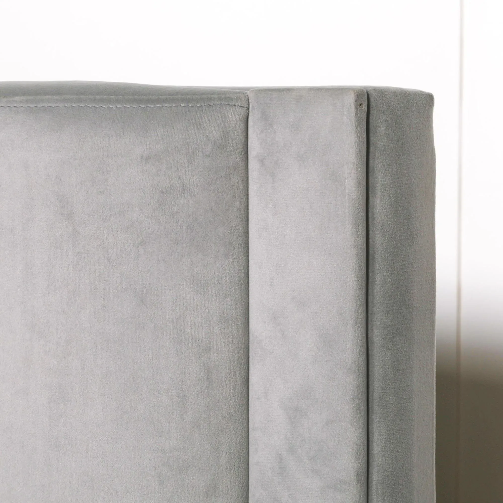 King Size Bed Frame - Grey, Velvet