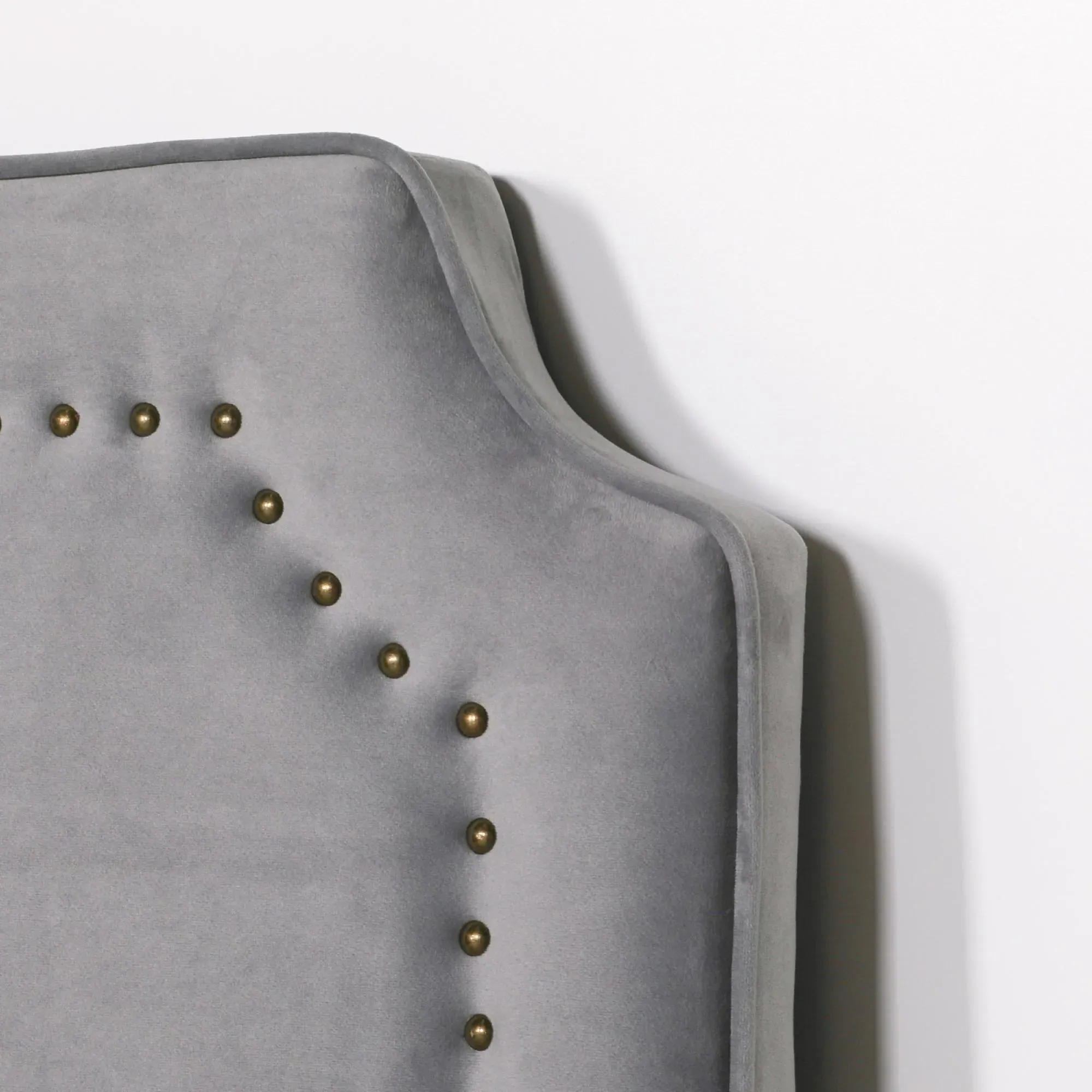 King Size Headboard - Grey, Velvet