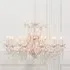 Large 12 Branch Shallow Cut Glass Chandelier - Cream