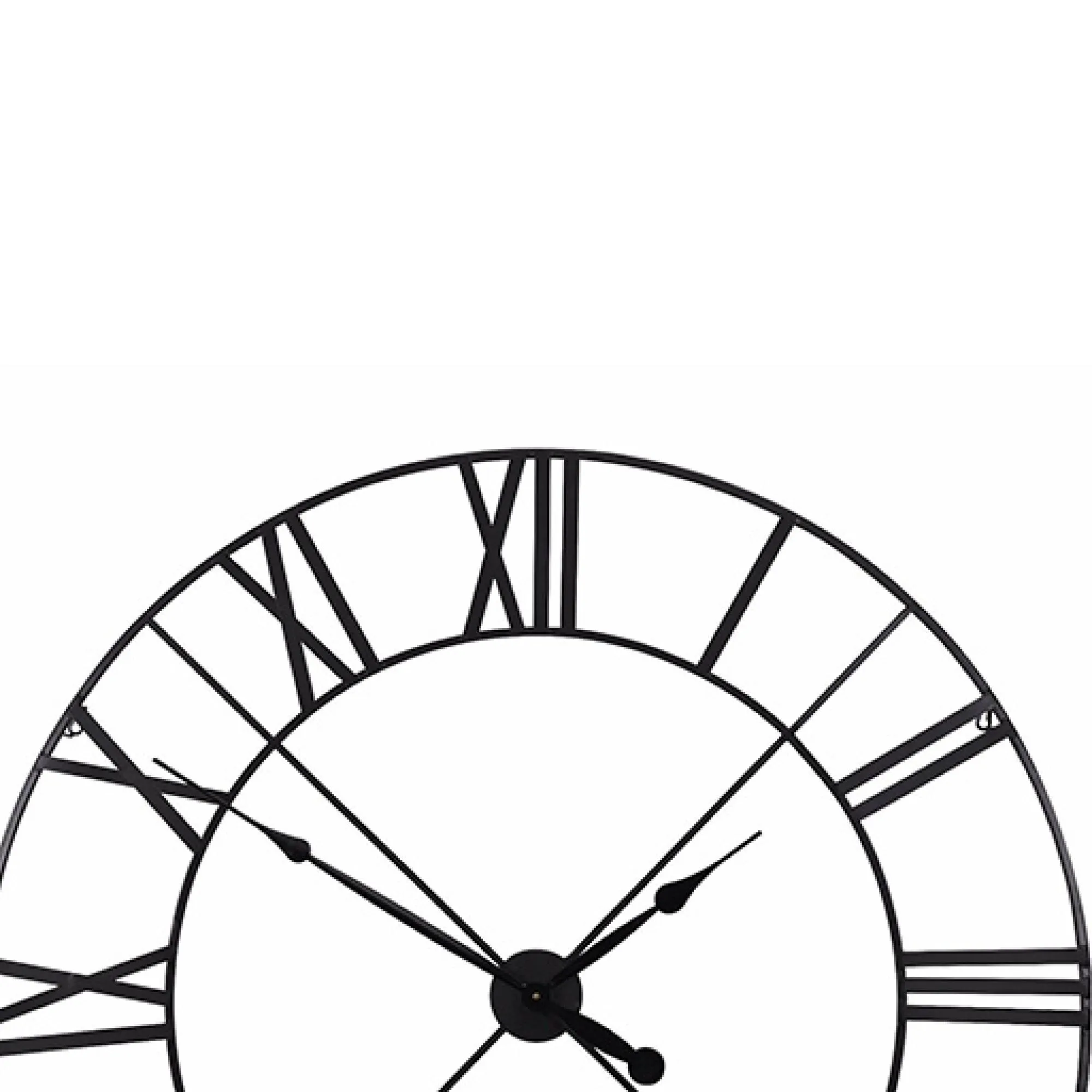 Large Round Wall Clock - Black, Metal