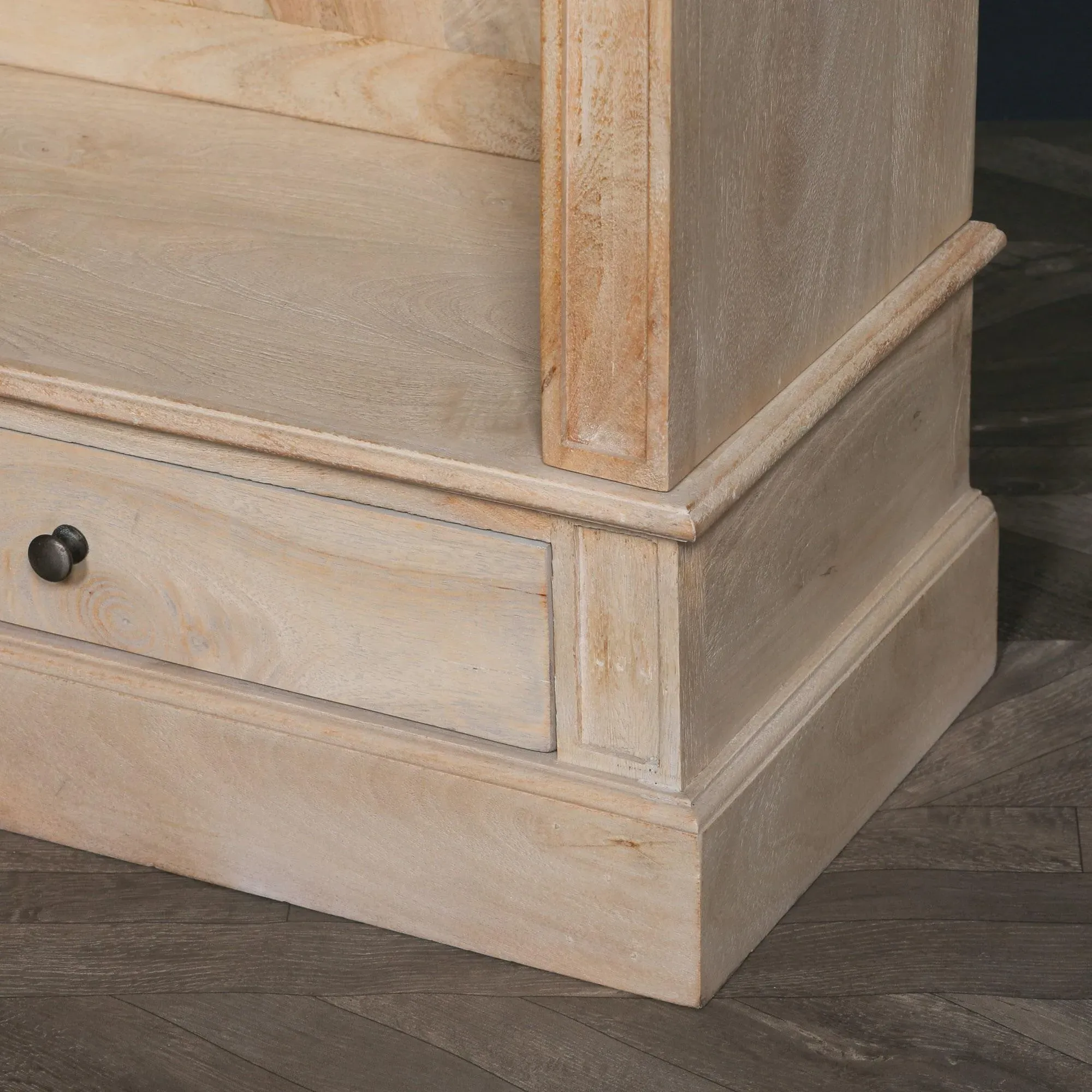 Linda Single Open Bookcase - Rustic, Mango Wood