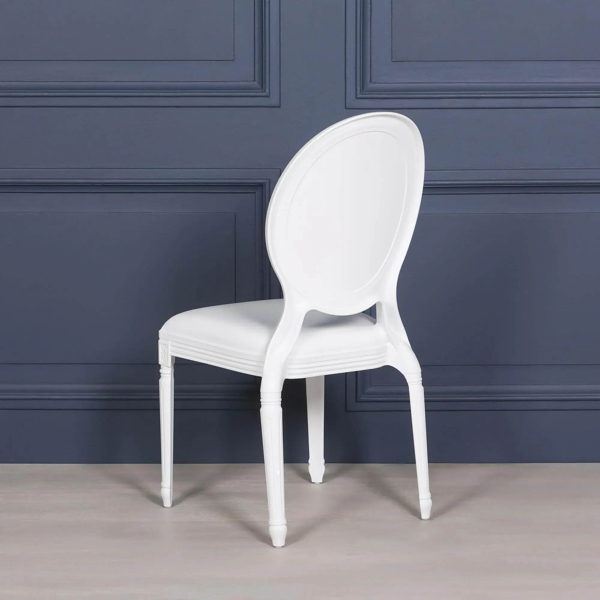 Louis Oval Back Dining Chair Set of 2 - White