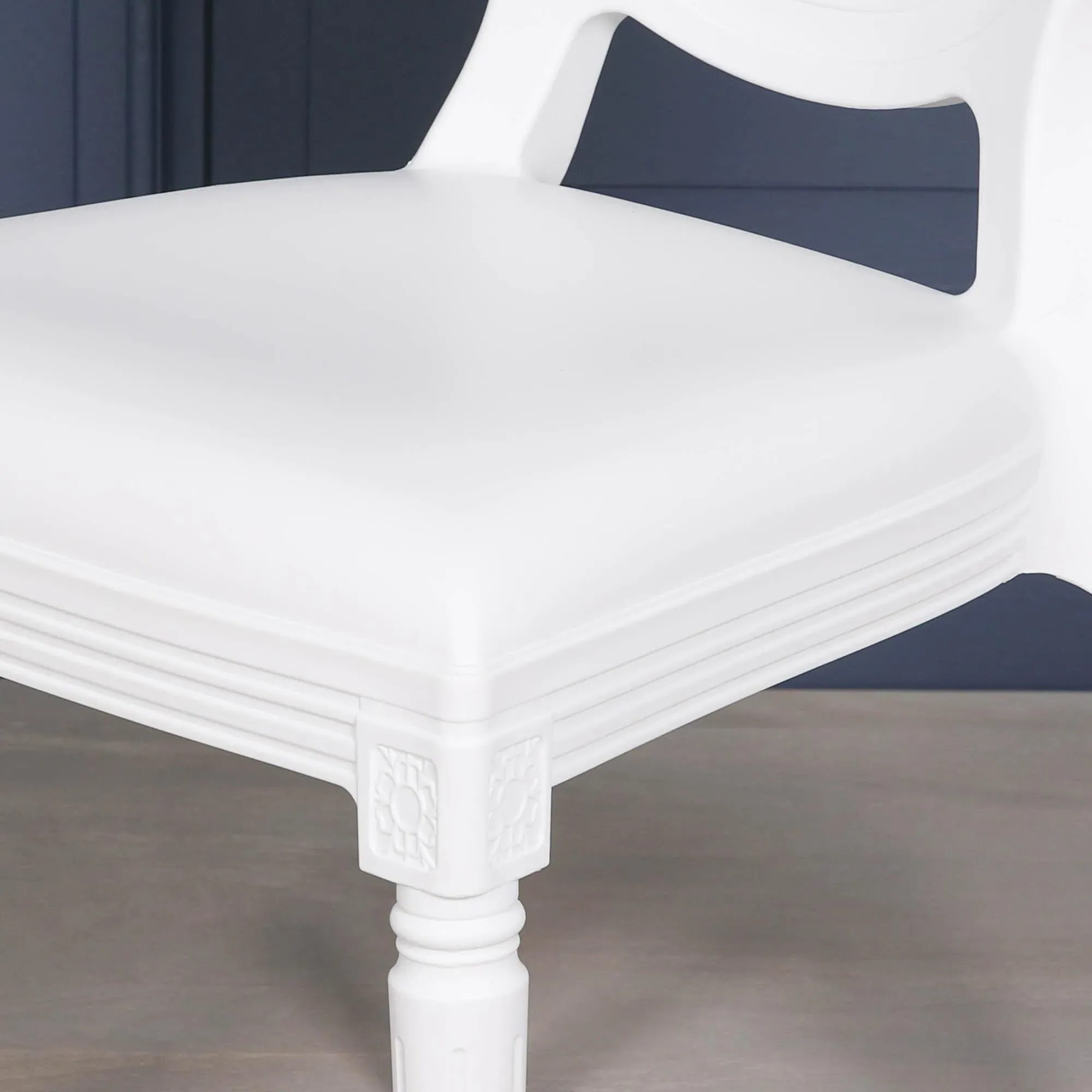 Louis Oval Back Dining Chair Set of 2 - White