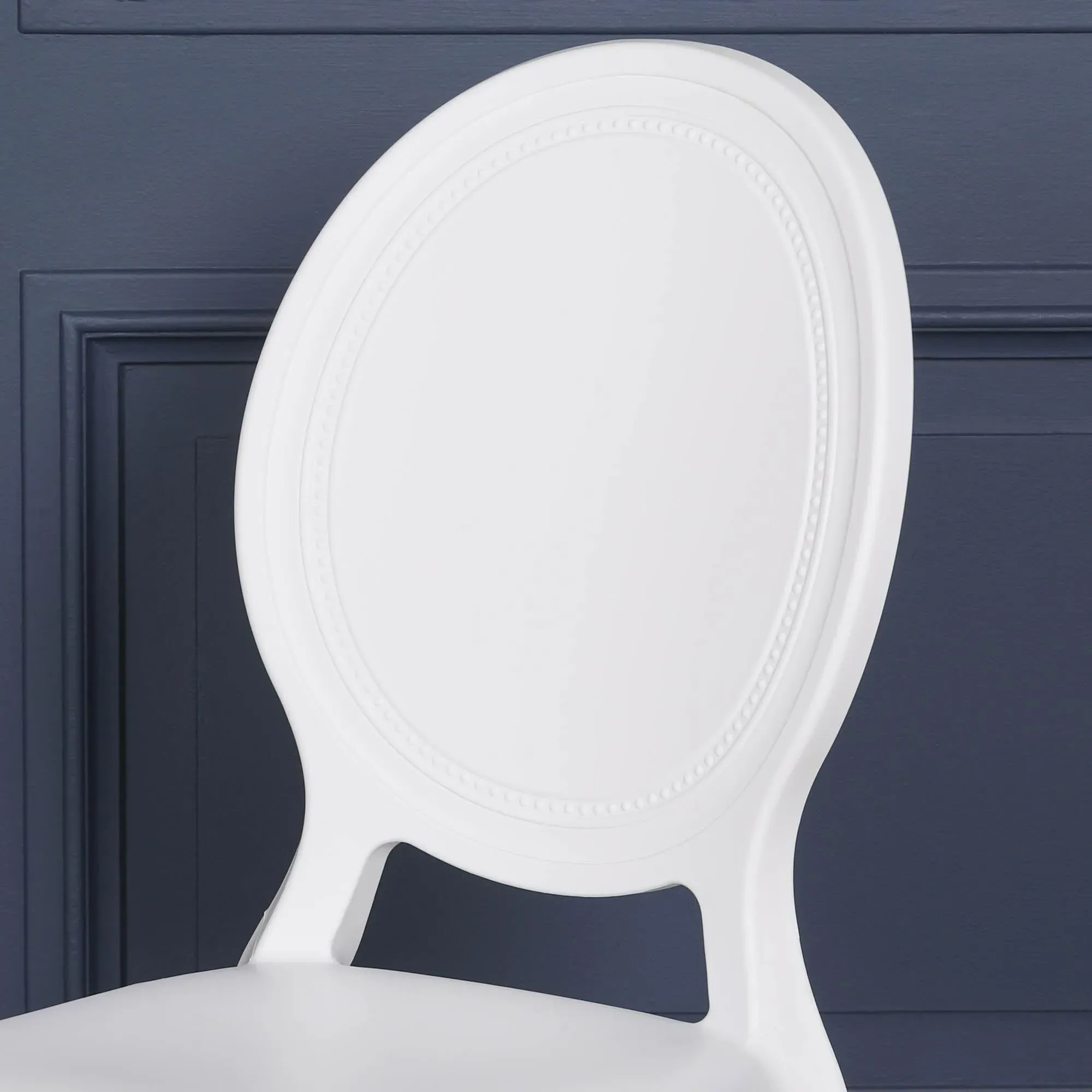 Louis Oval Back Dining Chair Set of 2 - White