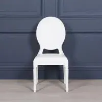 Louis Oval Back Dining Chair Set of 2 - White