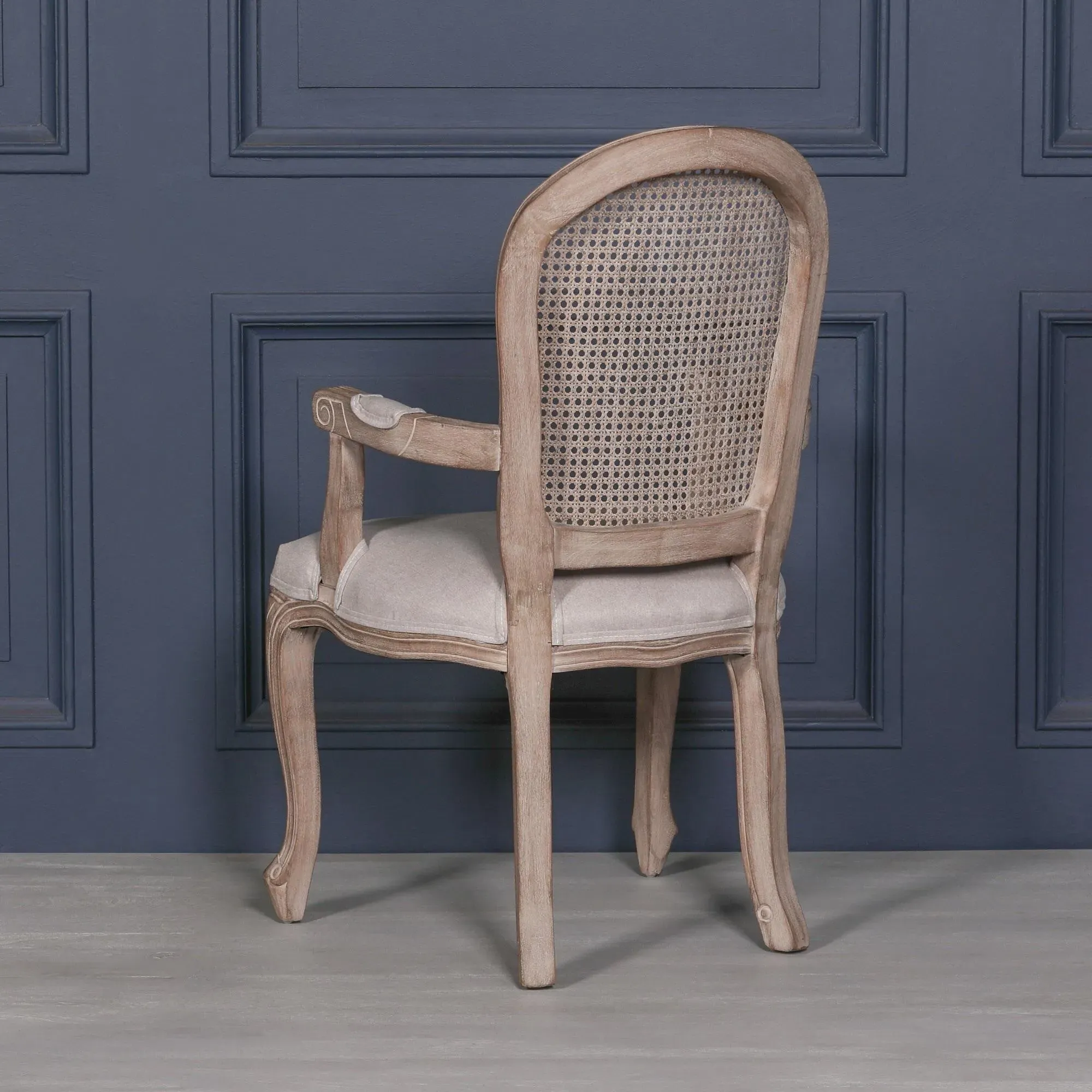 Louise Dining Armchair - Birch Wood, Rattan