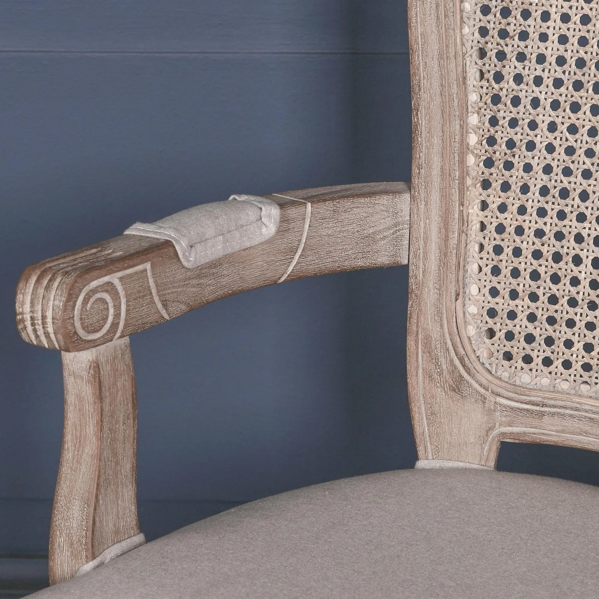 Louise Dining Armchair - Birch Wood, Rattan