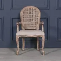 Louise Dining Armchair - Birch Wood, Rattan