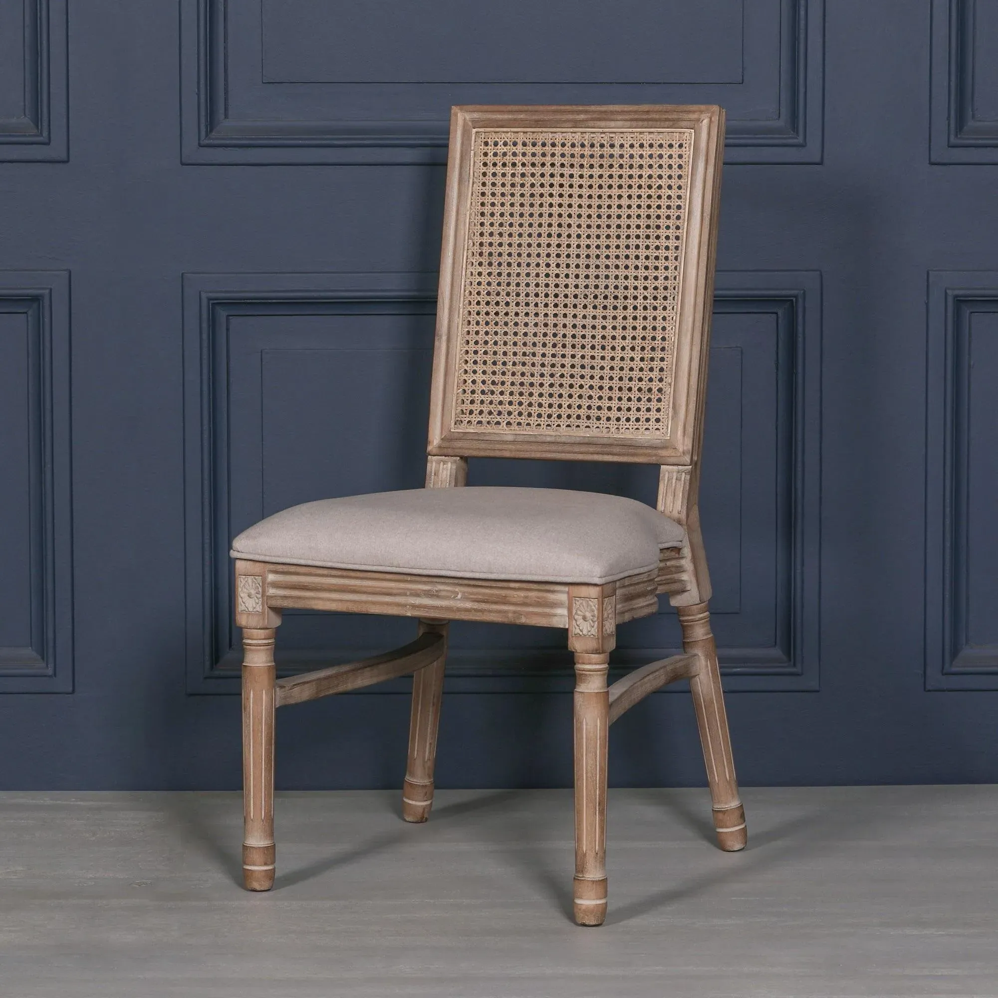 Louise Rattan Back Dining Chair - Birch Wood