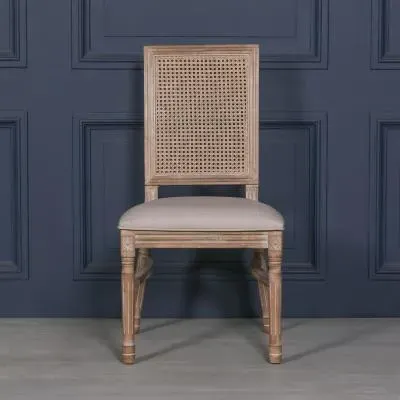 Louise Rattan Back Dining Chair - Birch Wood