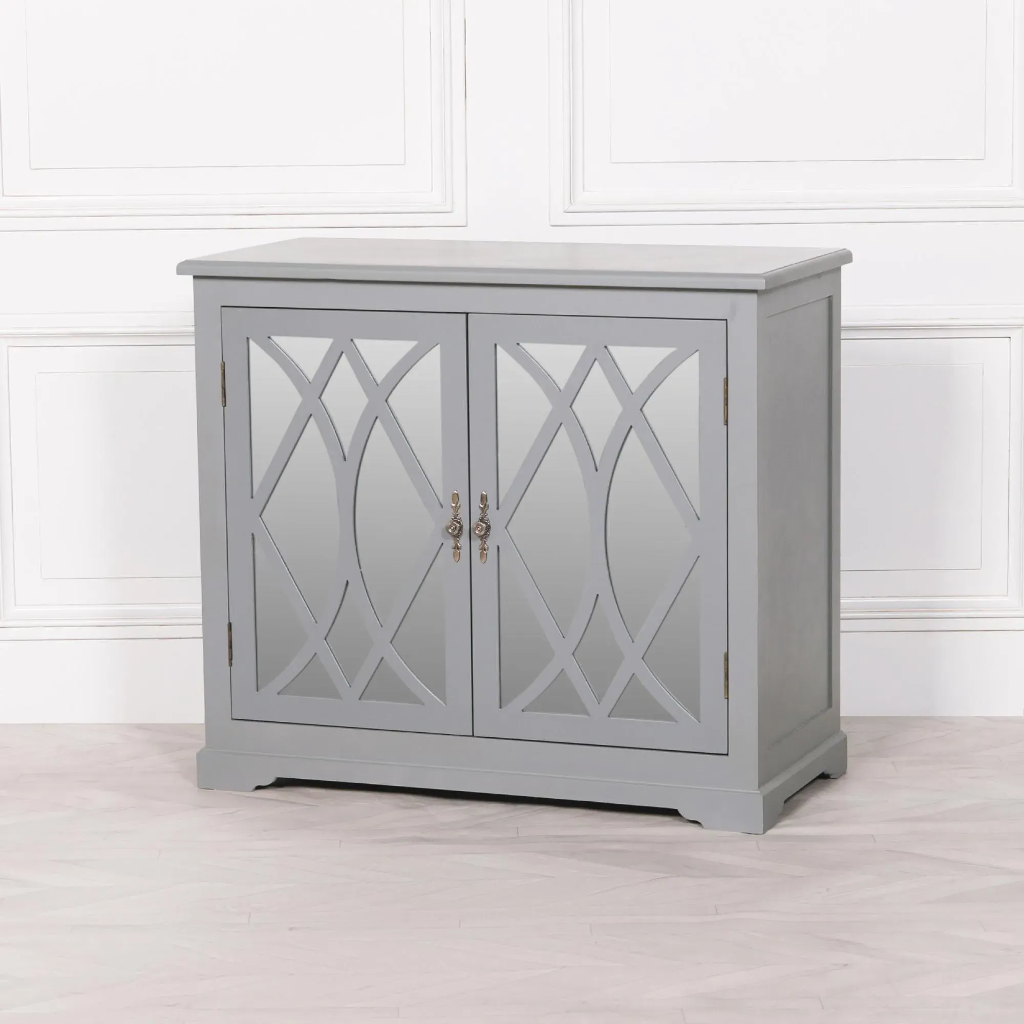 Maison 2 Door Cupboard with Mirrored Doors - Grey