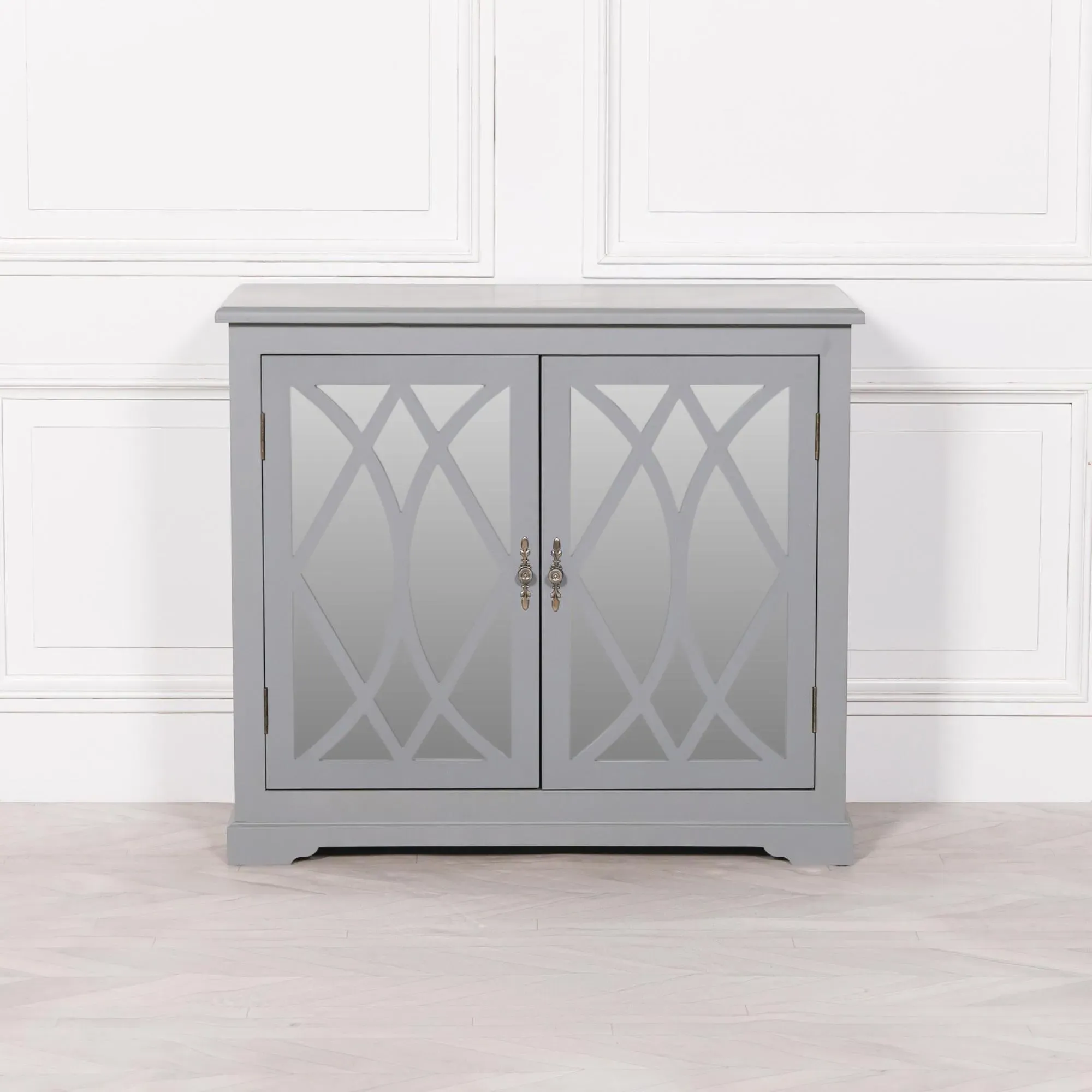 Maison 2 Door Cupboard with Mirrored Doors - Grey